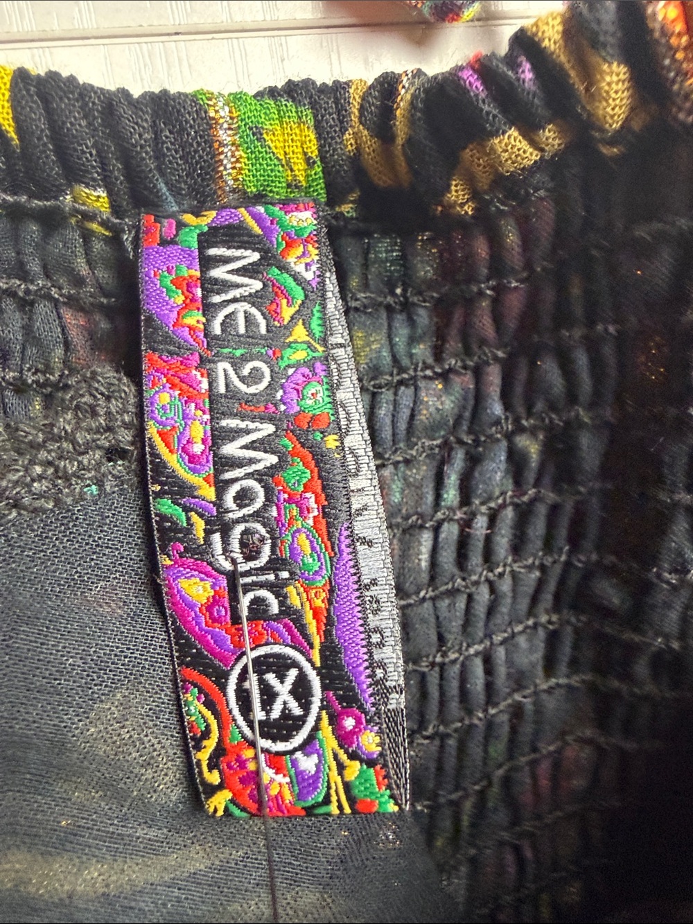 MAGIC 2 ME NWT Paisley Boho Maxi Dress Black Multicolor Women’s - Picture 5 of 8